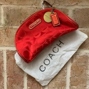 AUTH. Coach • Estēe Lauder| Cosmetic Pouch | Red